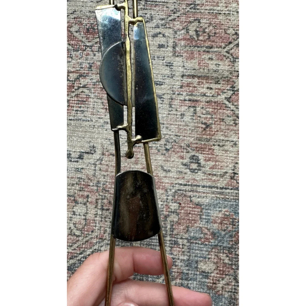 Serving Fork and Spoon Silver / Gold Metal Spiral Design ￼On Handle Boho Artsy